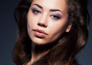 woman in coloured contacts